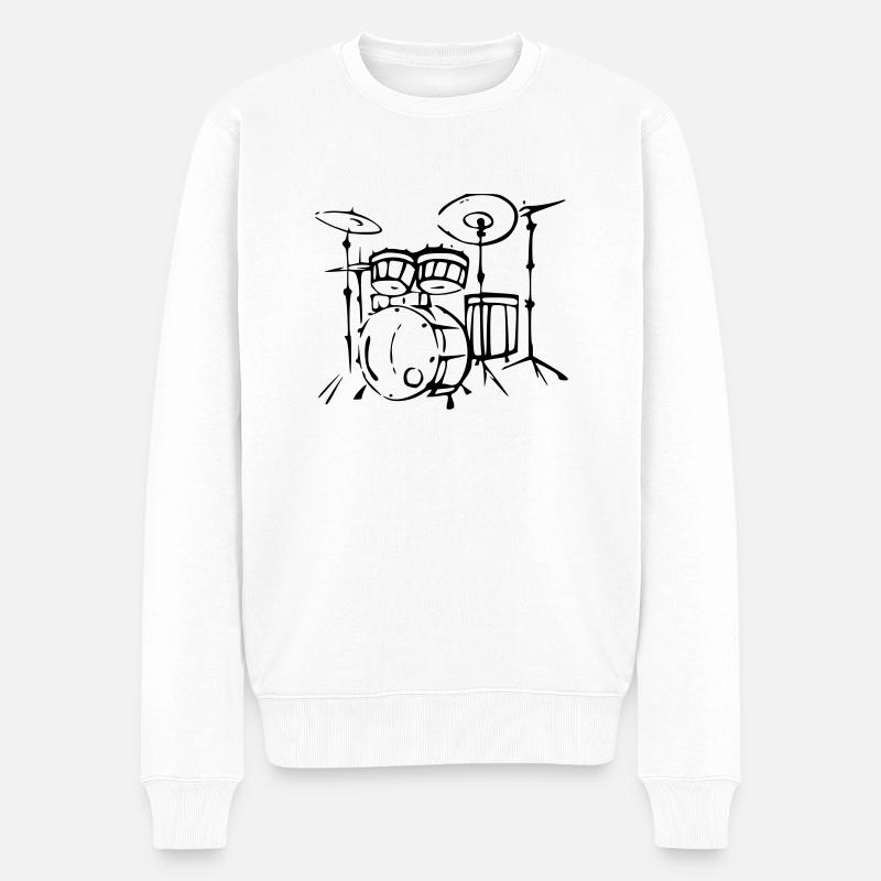 drums - Männer Premium Bio Pullover - Weiß
