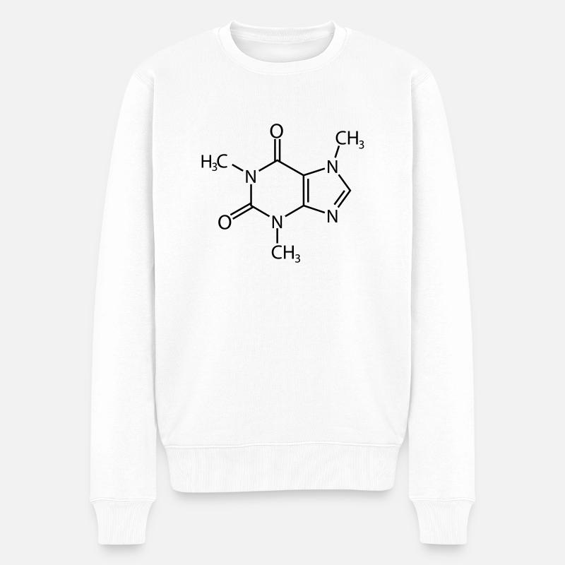 Koffein - Männer Premium Bio Pullover - Weiß