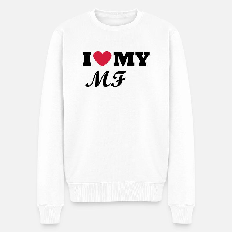 I Love my MF - Männer Premium Bio Pullover - Weiß