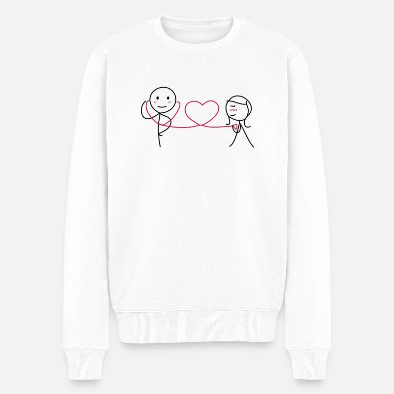 Ensemble pour toujours (AMOUR) - Pull Premium bio Homme - blanc