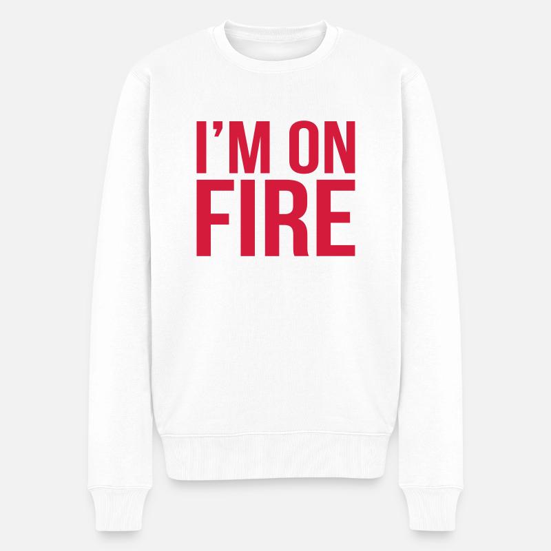 im on fire - Männer Premium Bio Pullover - Weiß