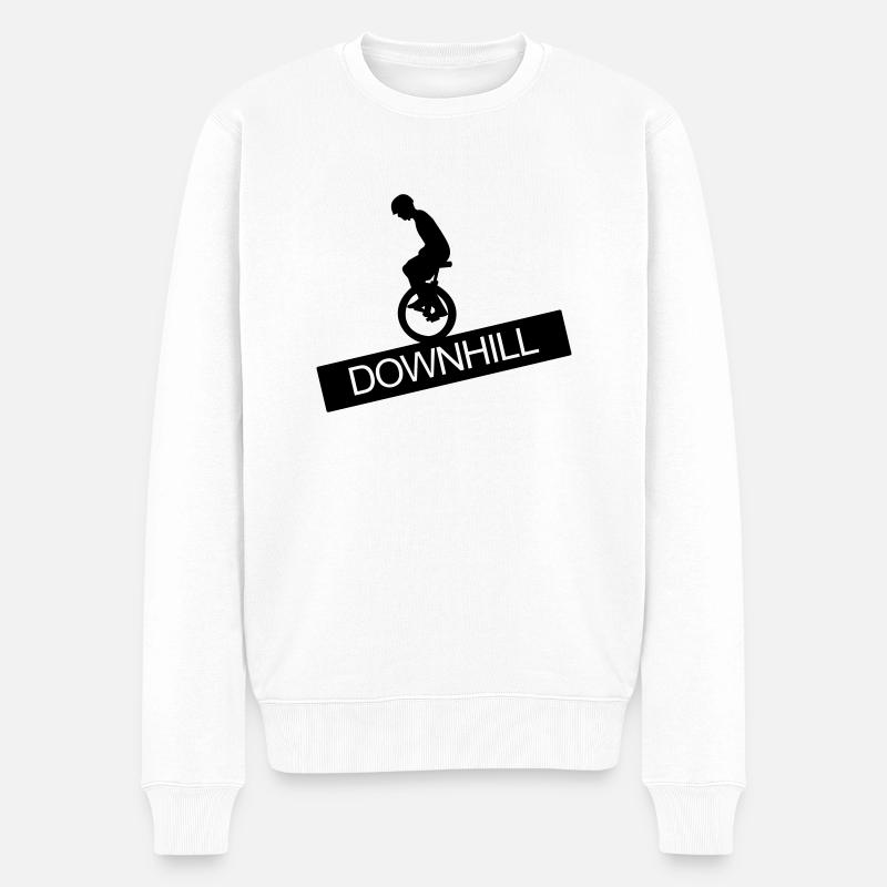 EInrad,Downhill,Ein,rad,einradfahrer,fahrrad, - Männer Premium Bio Pullover - Weiß