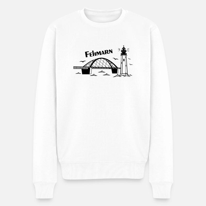 Fehmarn - Männer Premium Bio Pullover - Weiß