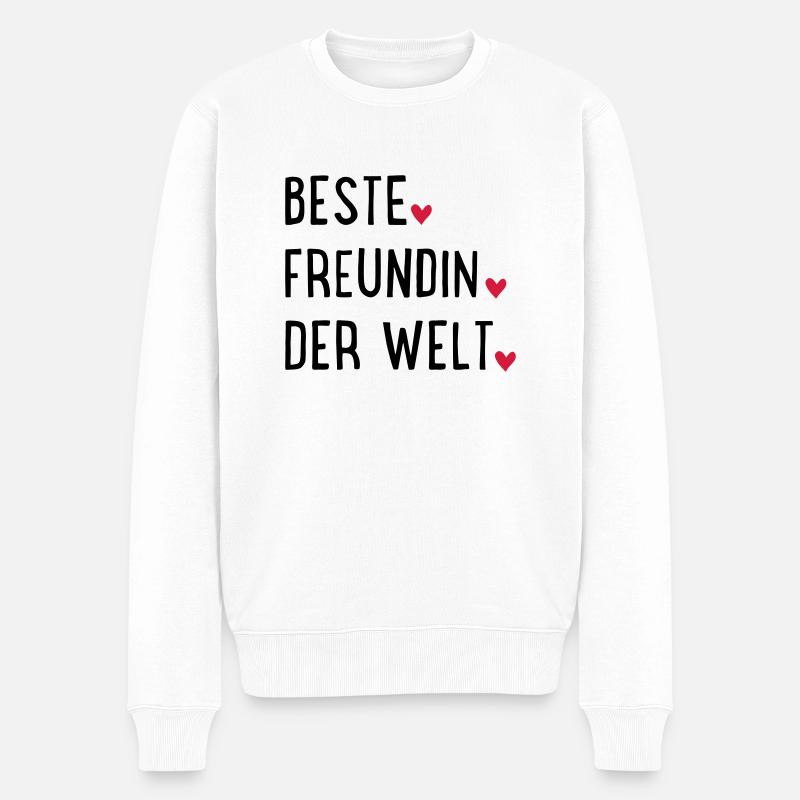 Beste Freundin - Männer Premium Bio Pullover - Weiß