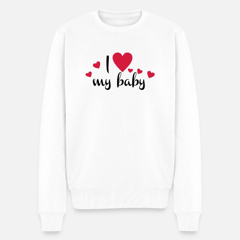baby - Männer Premium Bio Pullover - Weiß