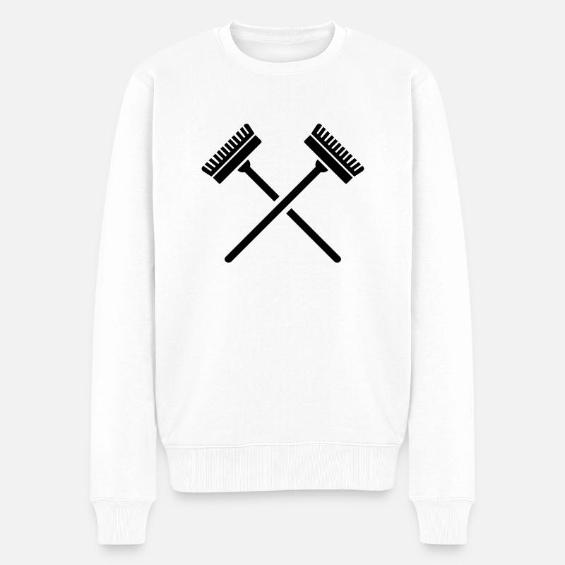 Besen - Männer Premium Bio Pullover - Weiß