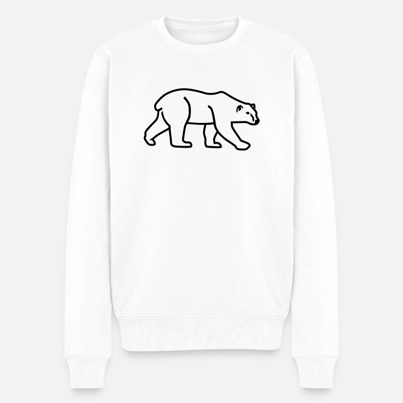Eisbär - Männer Premium Bio Pullover - Weiß