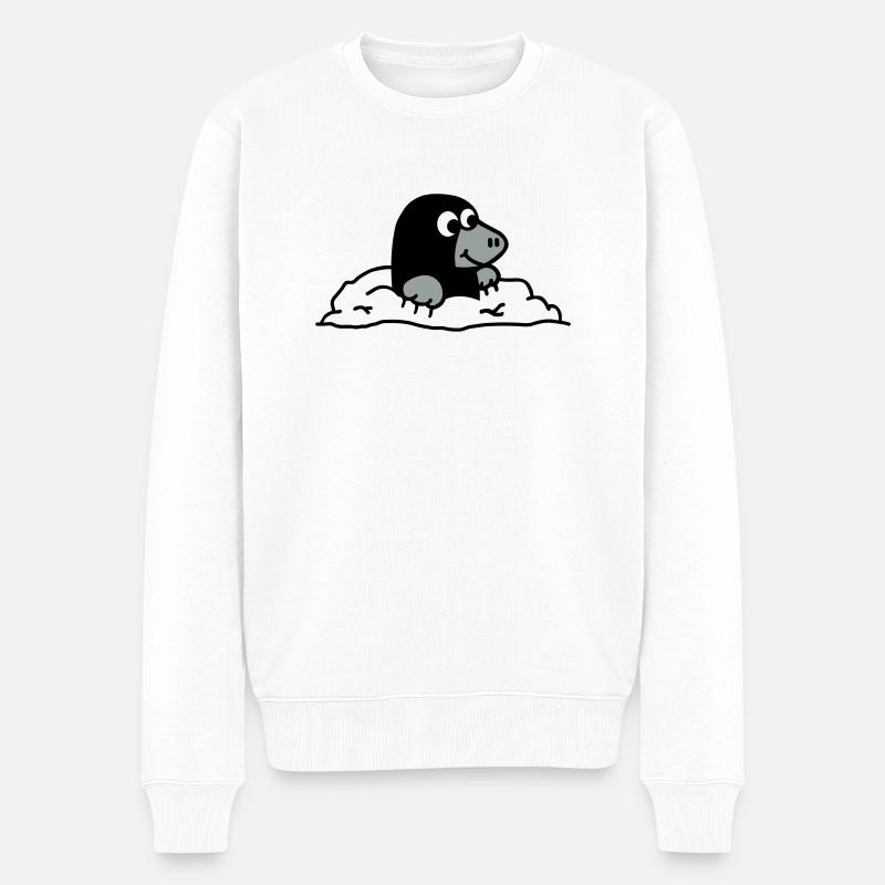 Maulwurf - Männer Premium Bio Pullover - Weiß