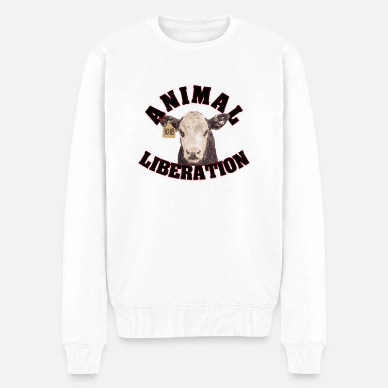 Animal Liberation - Männer Premium Bio Pullover - Weiß