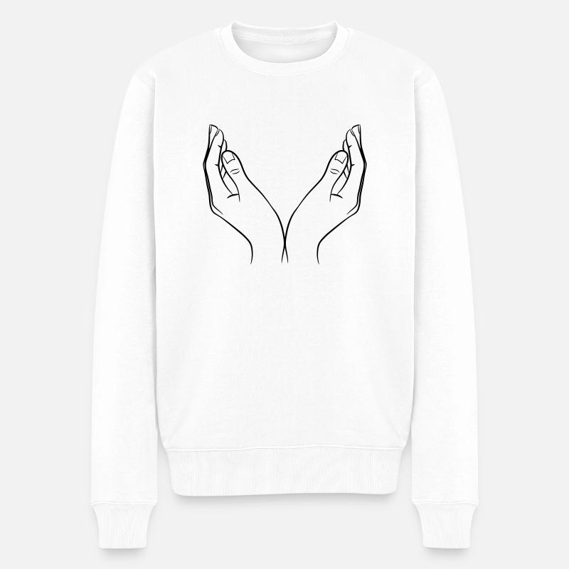 Coquille de mains - Pull Premium bio Homme - blanc