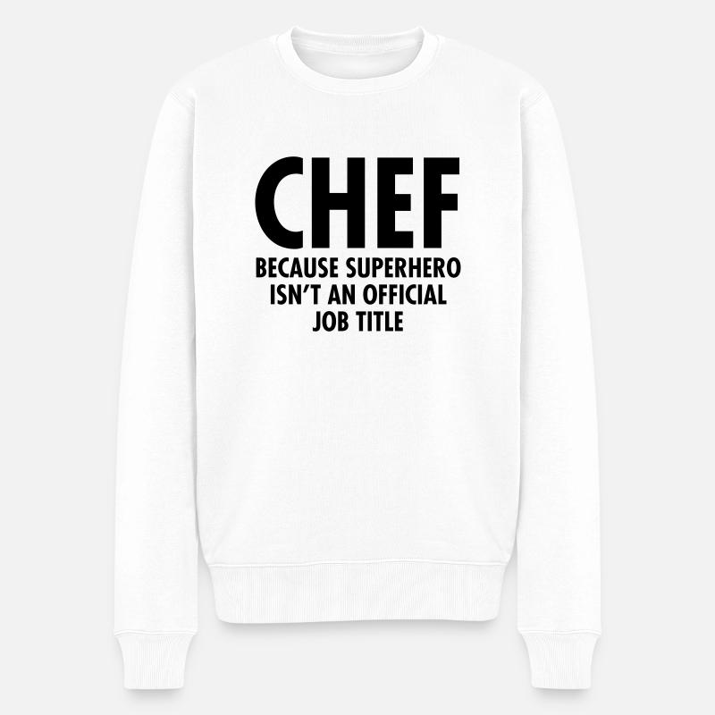 Chef - Superhero - Männer Premium Bio Pullover - Weiß