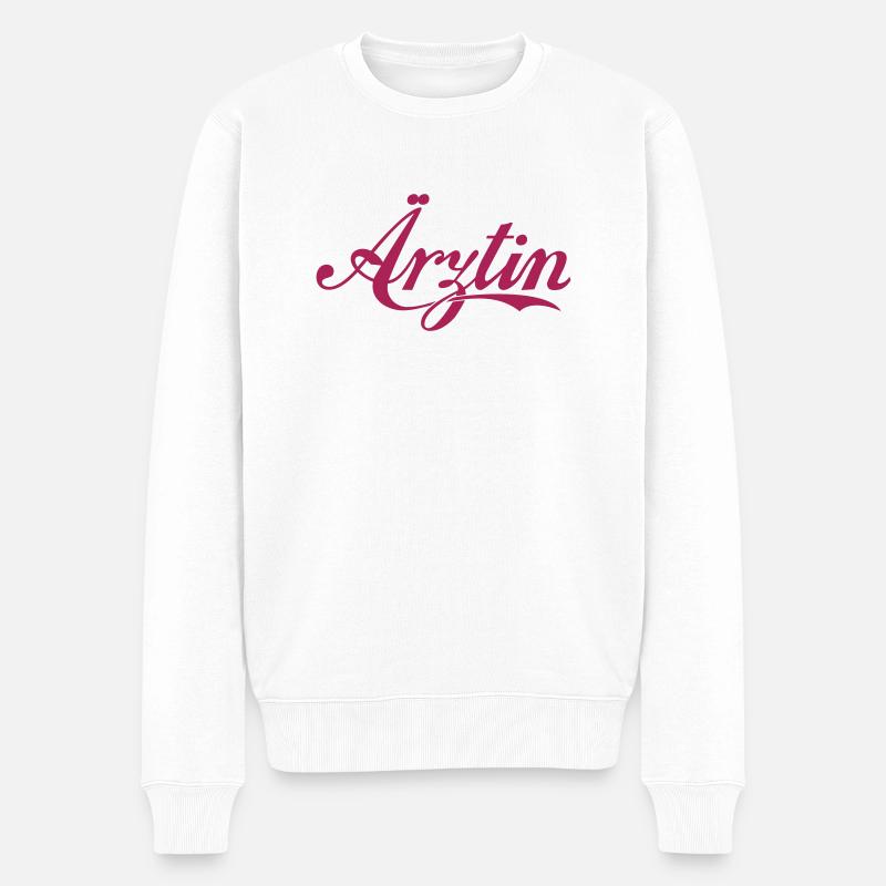 Ärztin - Männer Premium Bio Pullover - Weiß