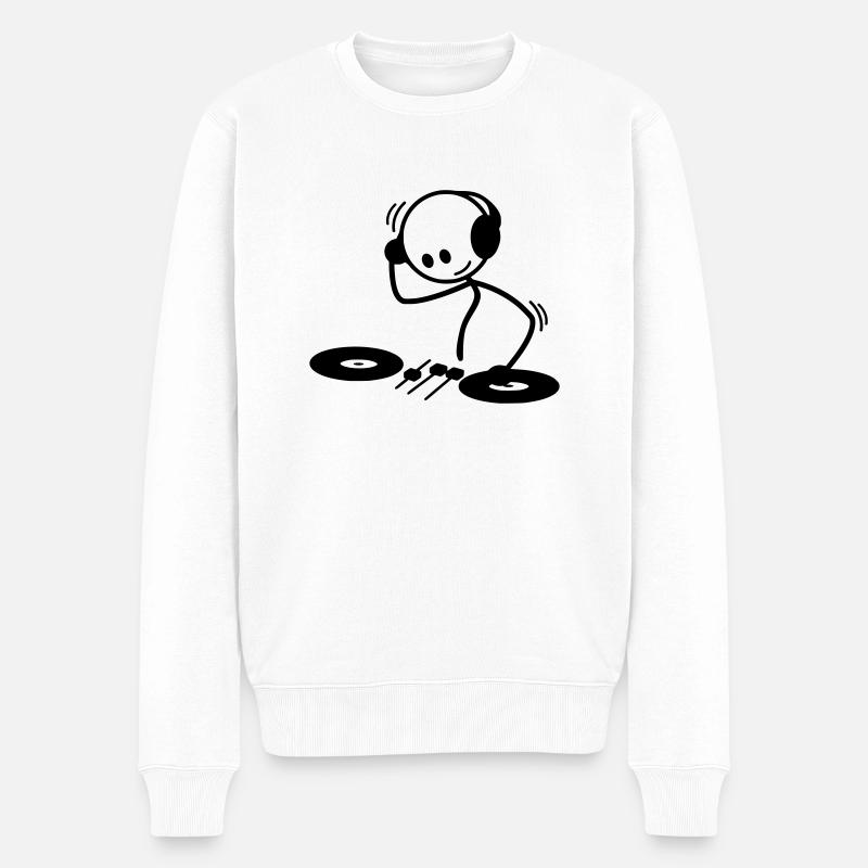 DJ Strichmännchen - Pull Premium bio Homme - blanc