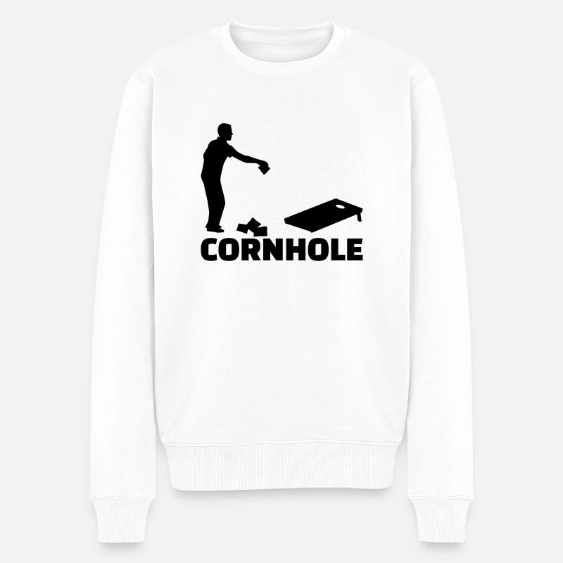 Cornhole - Men's Premium Organic Jumper - white