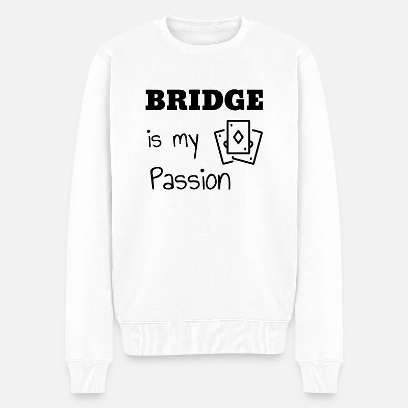 bridge / bridgeur / bridgeuse / cartes - Pull Premium bio Homme - blanc