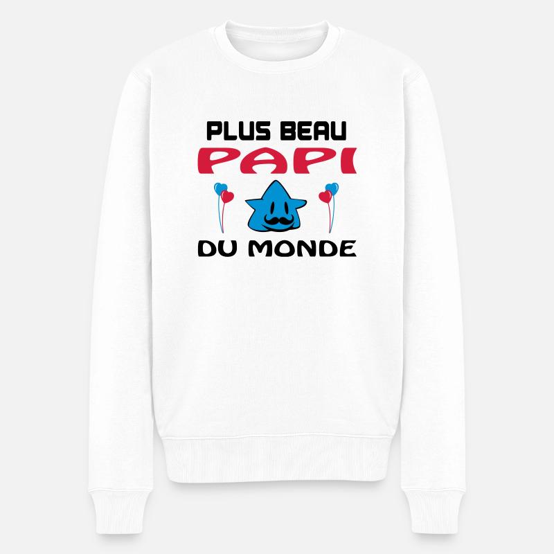 Plus beau papi du monde - Pull Premium bio Homme - blanc