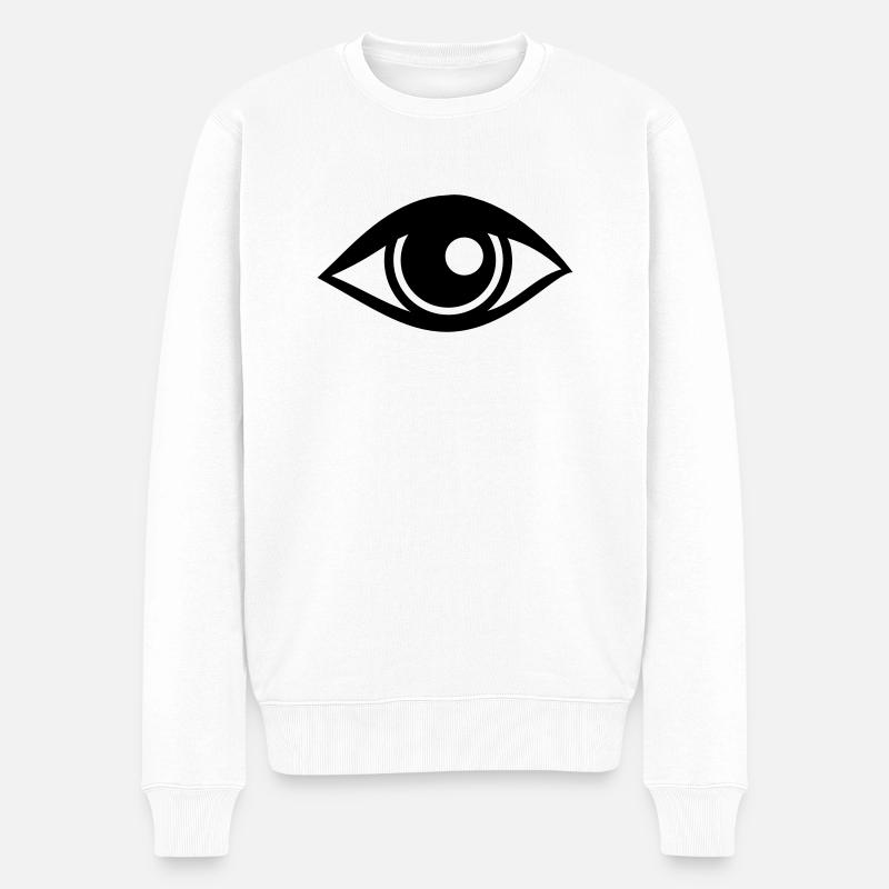 Auge - Männer Premium Bio Pullover - Weiß