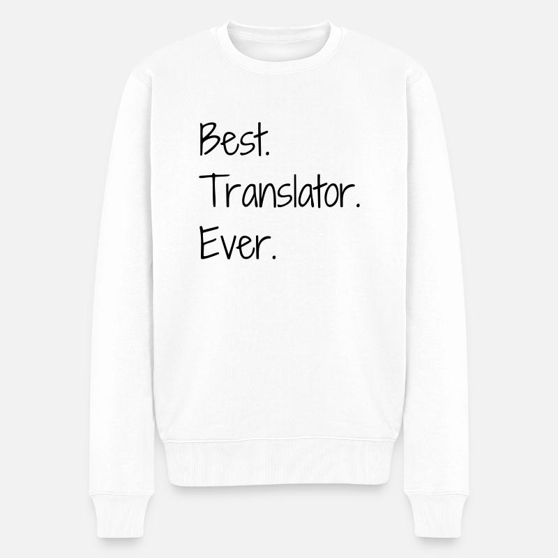 Übersetzer / Übersetzerin / Übersetzung / - Männer Premium Bio Pullover - Weiß