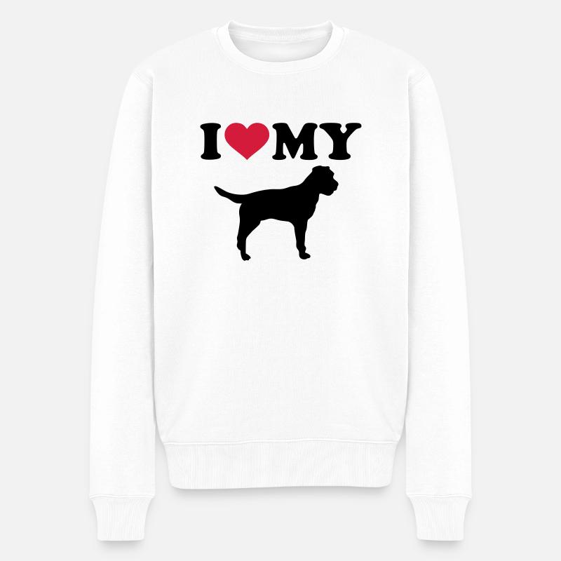 Border Terrier - Pull Premium bio Homme - blanc