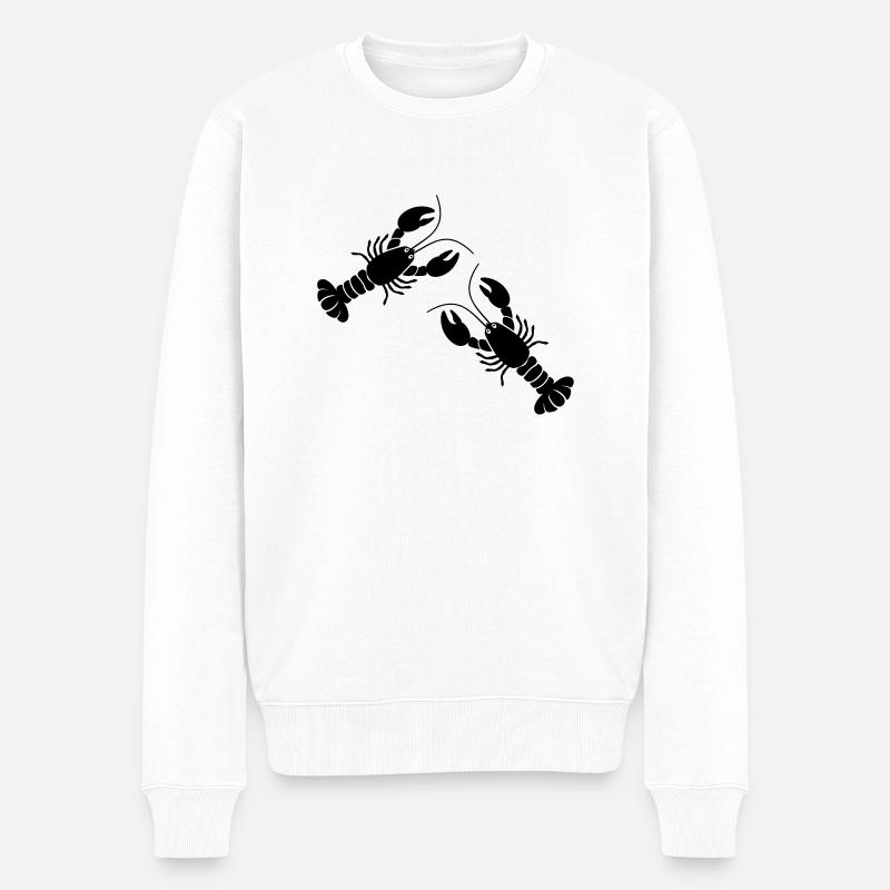 two lobsters - Männer Premium Bio Pullover - Weiß