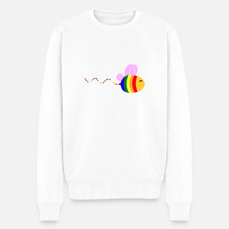Gay Pride Bee - Männer Premium Bio Pullover - Weiß