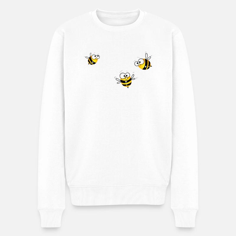 bienen gruppe - Männer Premium Bio Pullover - Weiß