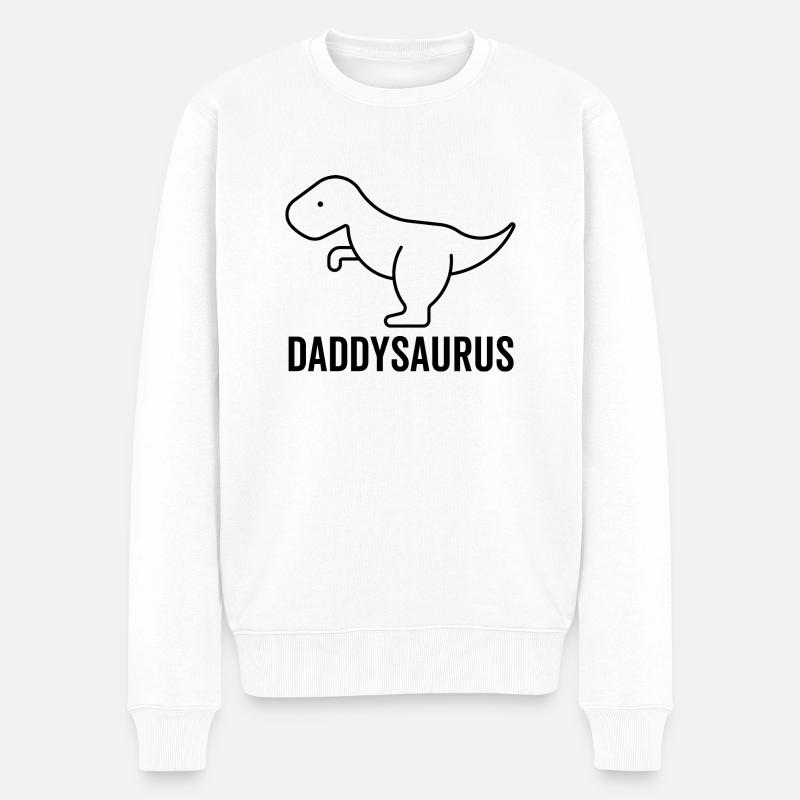 Daddysaurus - Männer Premium Bio Pullover - Weiß