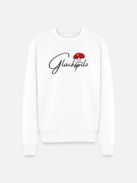 Glückspilz - Männer Premium Bio Pullover - Weiß