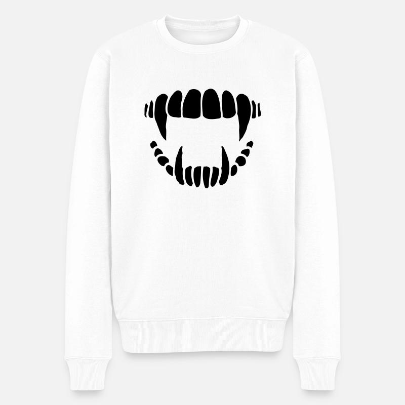 Conception de dents de vampire - Pull Premium bio Homme - blanc