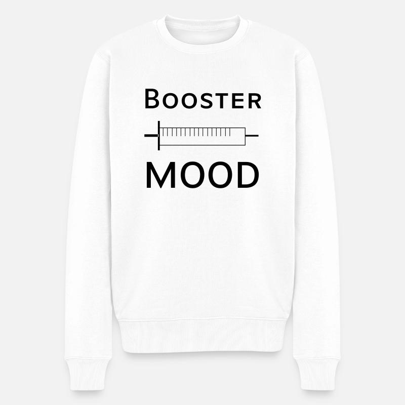 spritze booster mood - Männer Premium Bio Pullover - Weiß