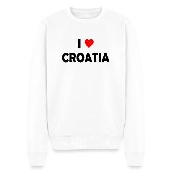 I love Croatia - Kroatien - Zagreb - Men's Premium Organic Jumper - white - Front - Thijin (182cm)