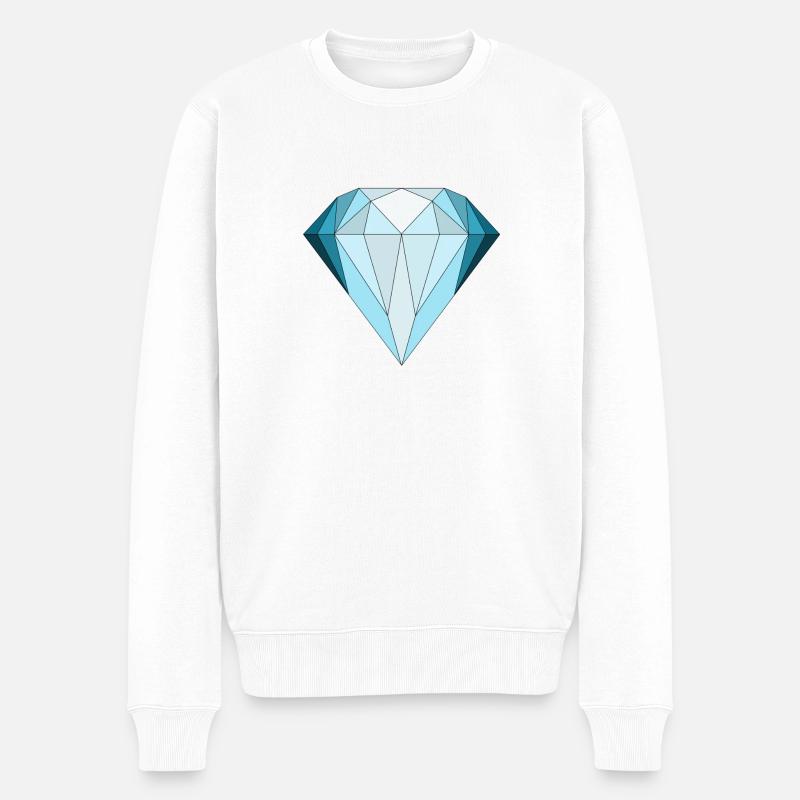 Diamant geometrisch - Männer Premium Bio Pullover - Weiß
