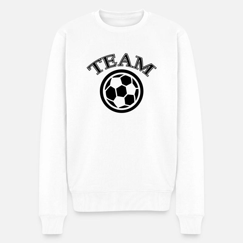 fussball team - Männer Premium Bio Pullover - Weiß
