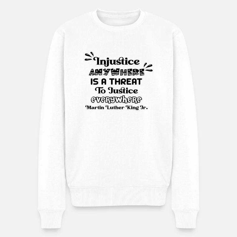 MARTIN LUTHER KÖNIG - Männer Premium Bio Pullover - Weiß