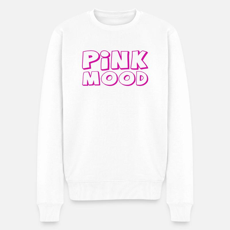 Pink Mood - Männer Premium Bio Pullover - Weiß