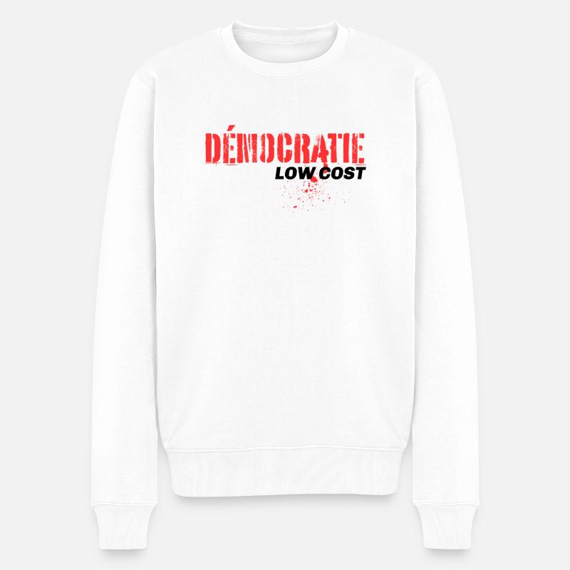 Démocratie Low Cost ? - Pull Premium bio Homme - blanc