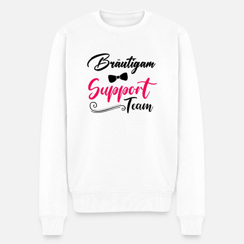 bräutigam support team - Männer Premium Bio Pullover - Weiß