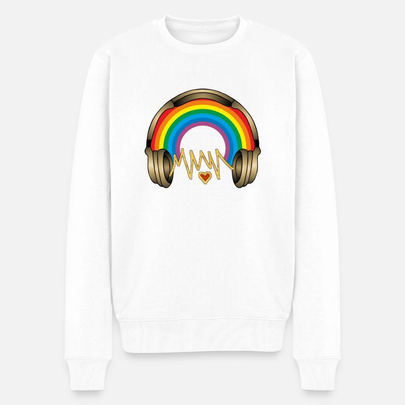 Kopfhörer - Männer Premium Bio Pullover - Weiß