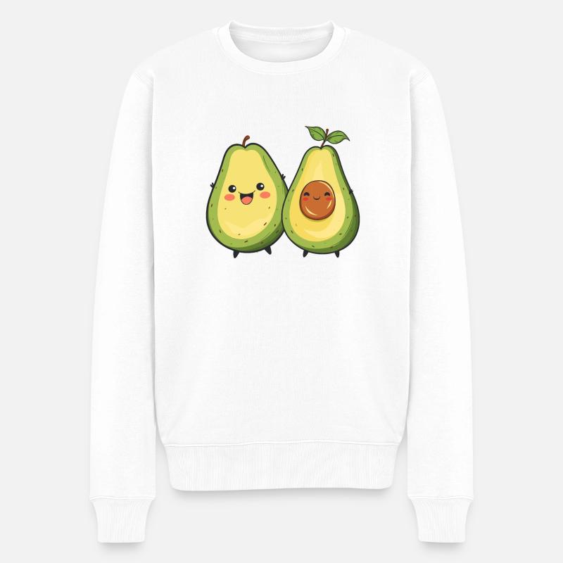 Avocado Love - Männer Premium Bio Pullover - Weiß