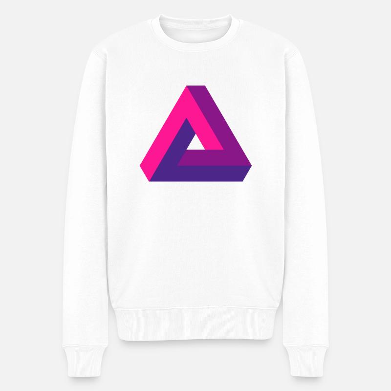 Mind-Bending Perspective: Impossible 3D Triangle - Men's Premium Organic Jumper - white