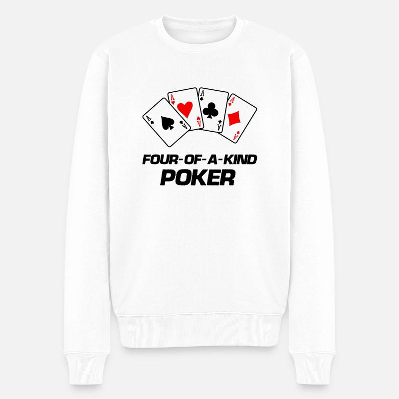 poker four of a kind - Männer Premium Bio Pullover - Weiß