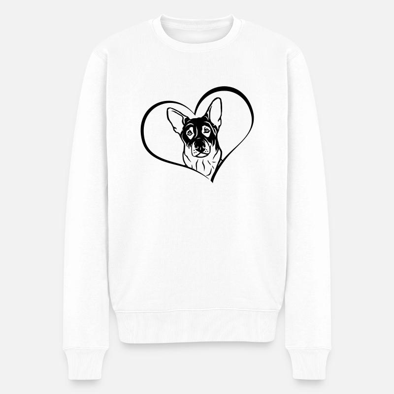 Berger allemand dans le cœur - Pull Premium bio Homme - blanc