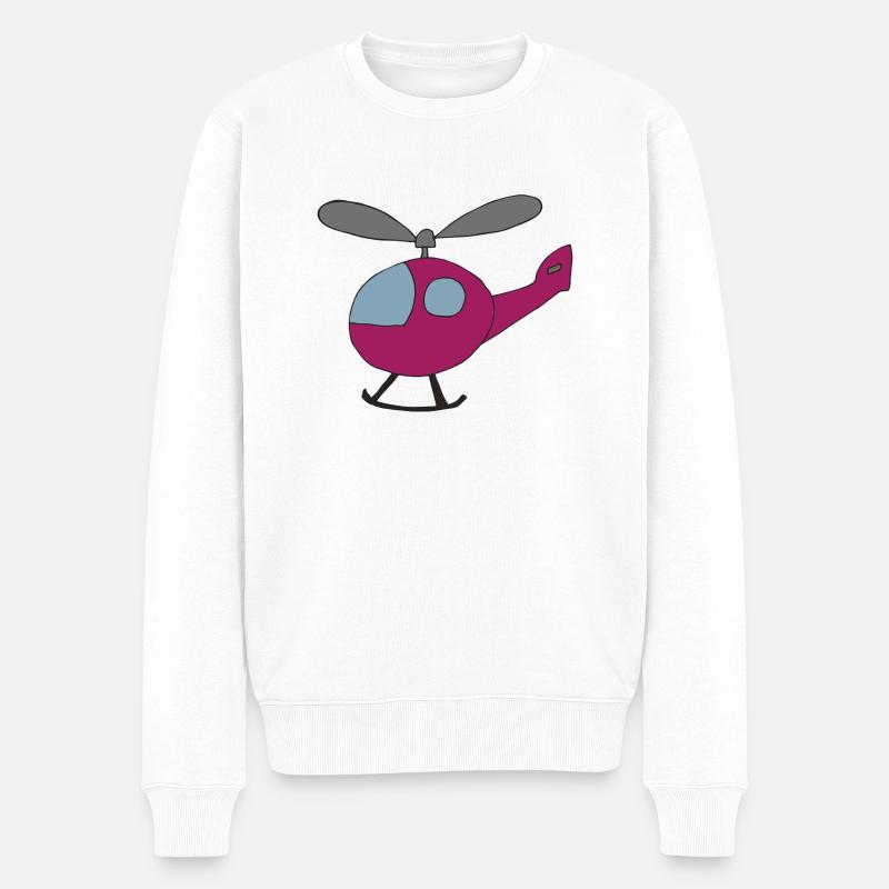 hubschrauber pink - Männer Premium Bio Pullover - Weiß