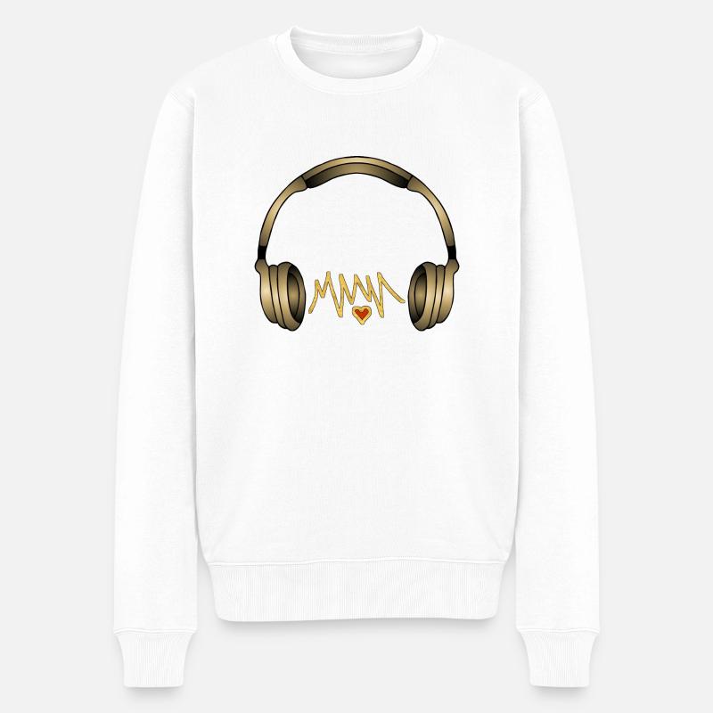 Écouteur - Pull Premium bio Homme - blanc