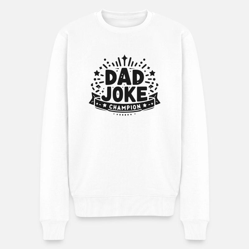 Papa Witz Champion - Männer Premium Bio Pullover - Weiß