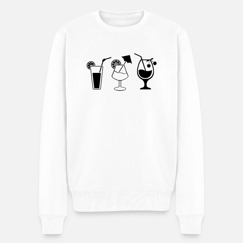 cocktails - Männer Premium Bio Pullover - Weiß