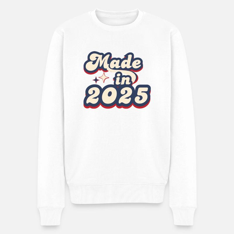 Made in 2025 retro - Pull Premium bio Homme - blanc