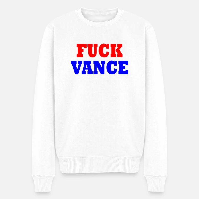 fuck vance - Männer Premium Bio Pullover - Weiß