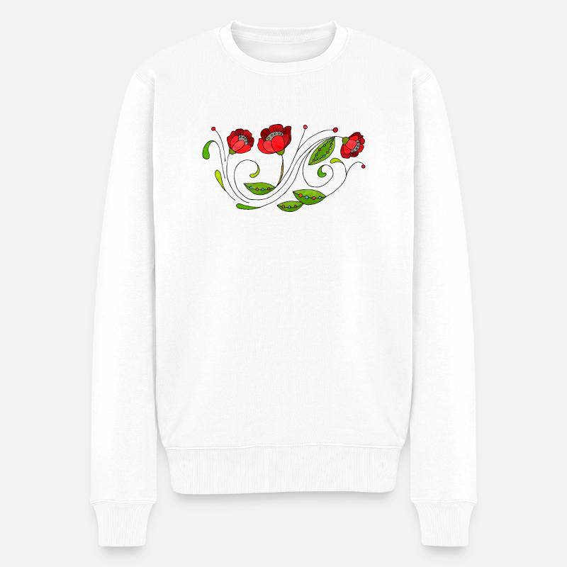 Fleur - Pull Premium bio Homme - blanc