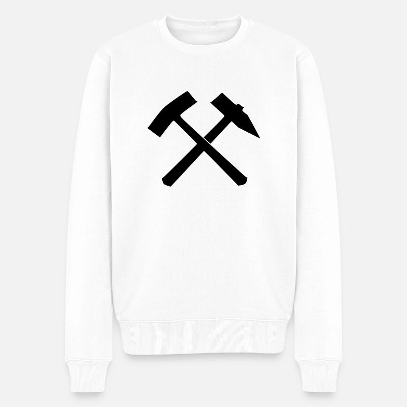 Hammer Schlägel - Männer Premium Bio Pullover - Weiß